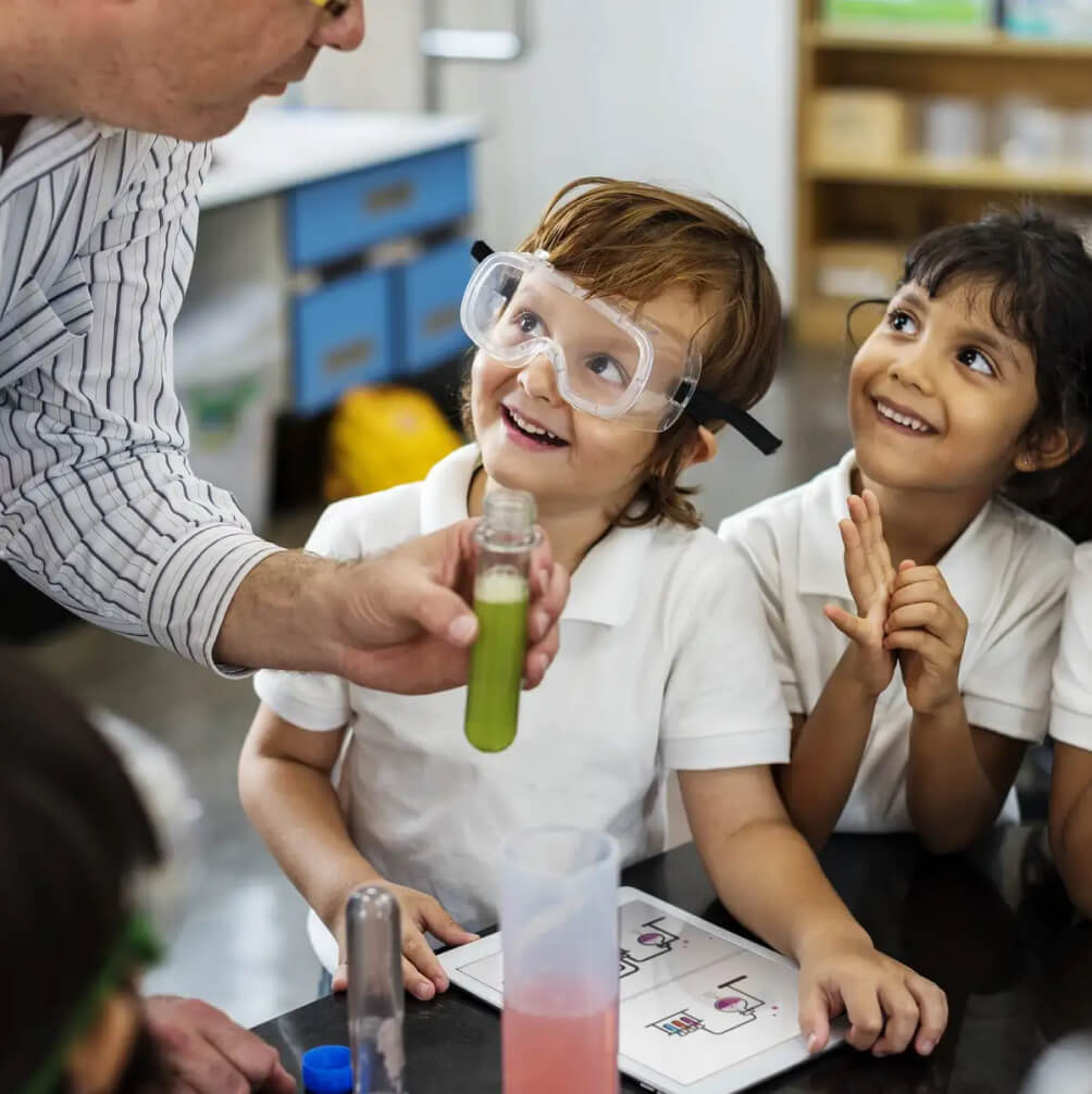An aspiring child chemist