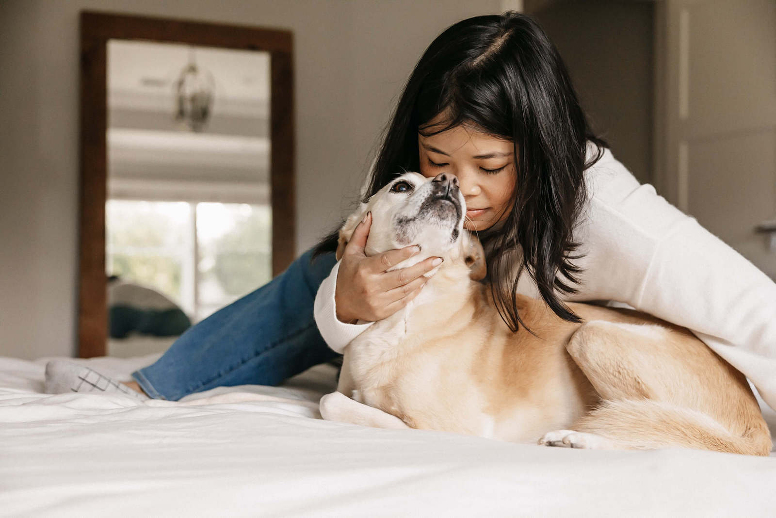 Snuggling With Dog
