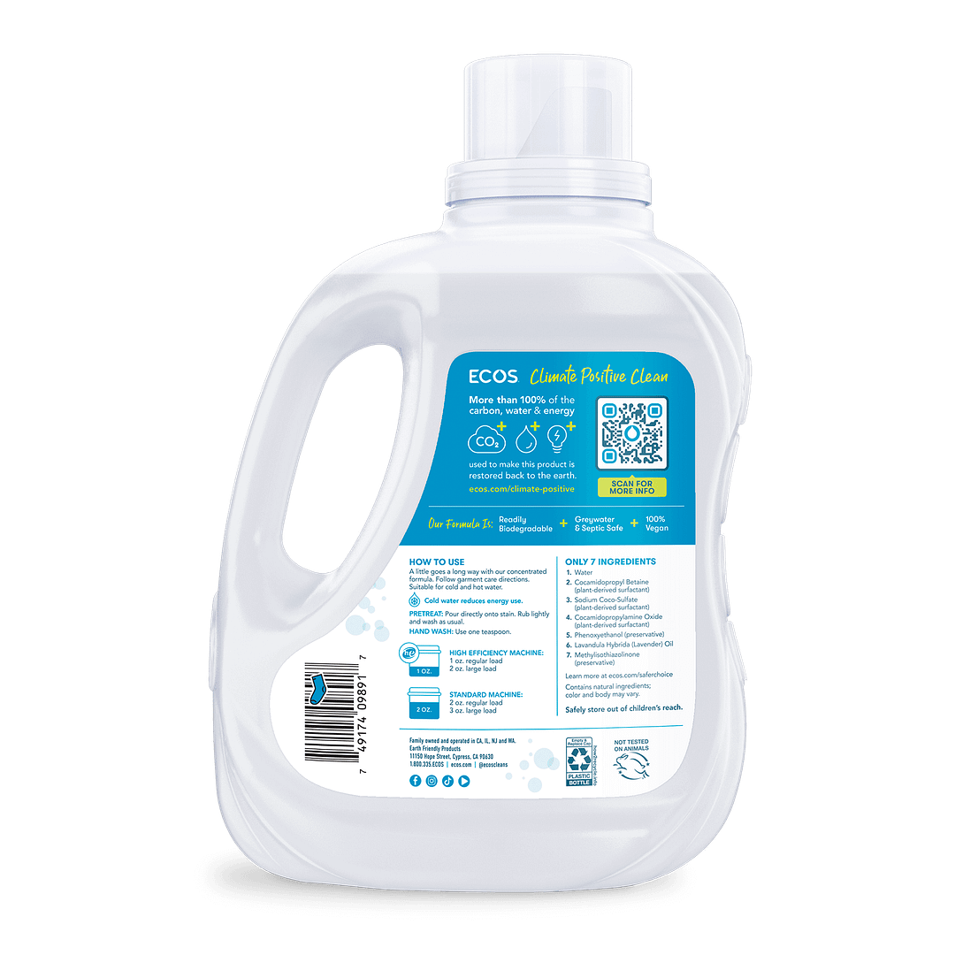 ECOS Laundry Detergent Lavender Back